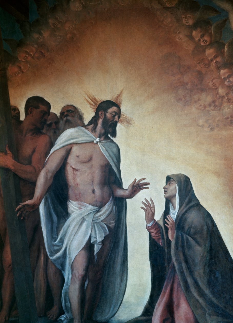 Utseendet av den uppståndne Kristus till Jungfrun av Titian (c.1488 1576)