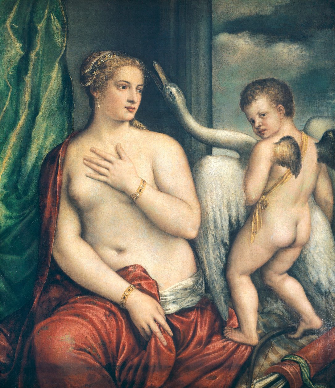 Leda, av Titian (ca 1490-1576) av Titian (c.1488 1576)