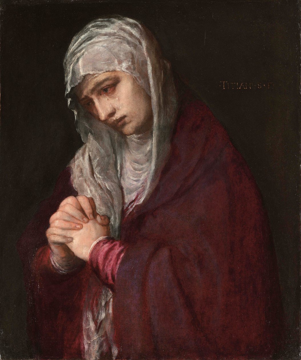Mater Dolorosa (olja på panel) av Tiziano Vecelli