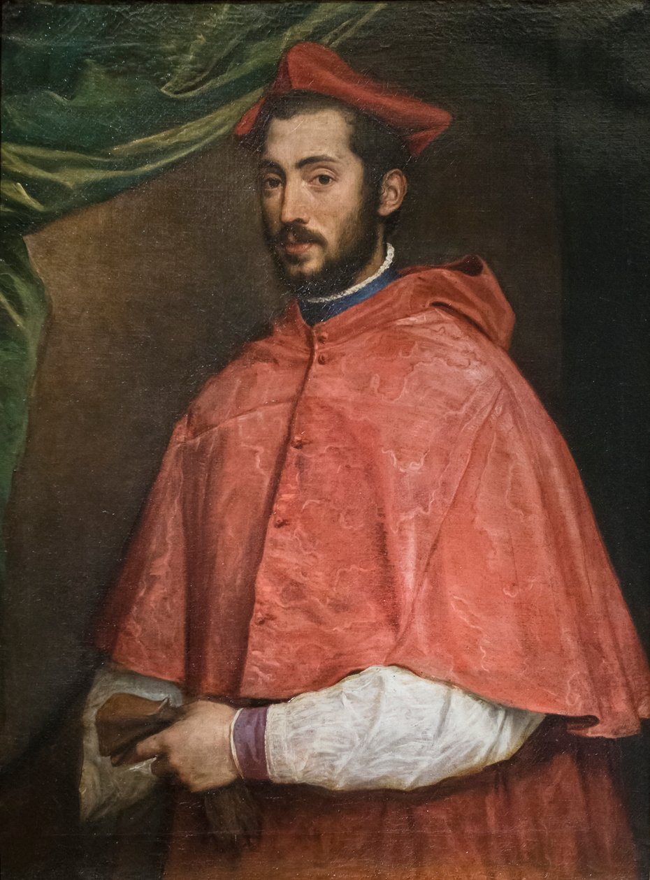 Porträtt av kardinal Alessandro Farnese av Titian (c.1488 1576)
