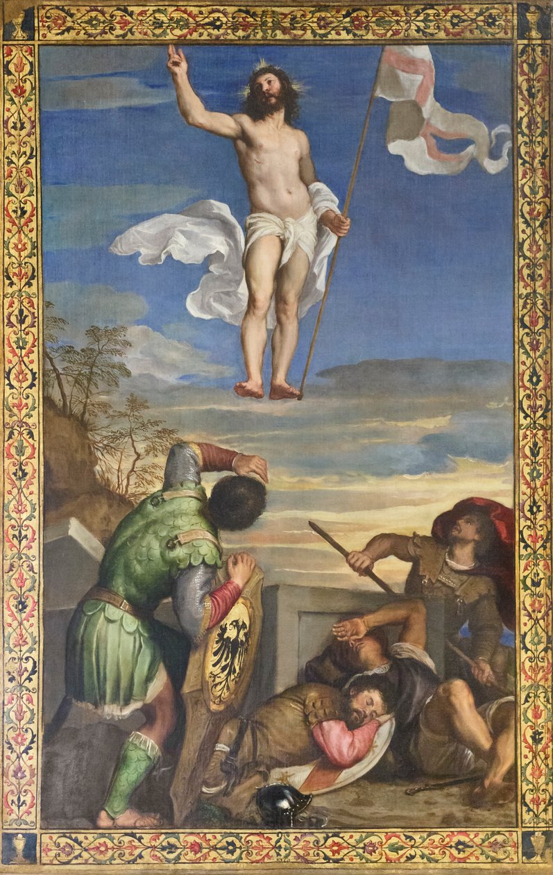Jesu uppståndelse av Titian (c.1488 1576)