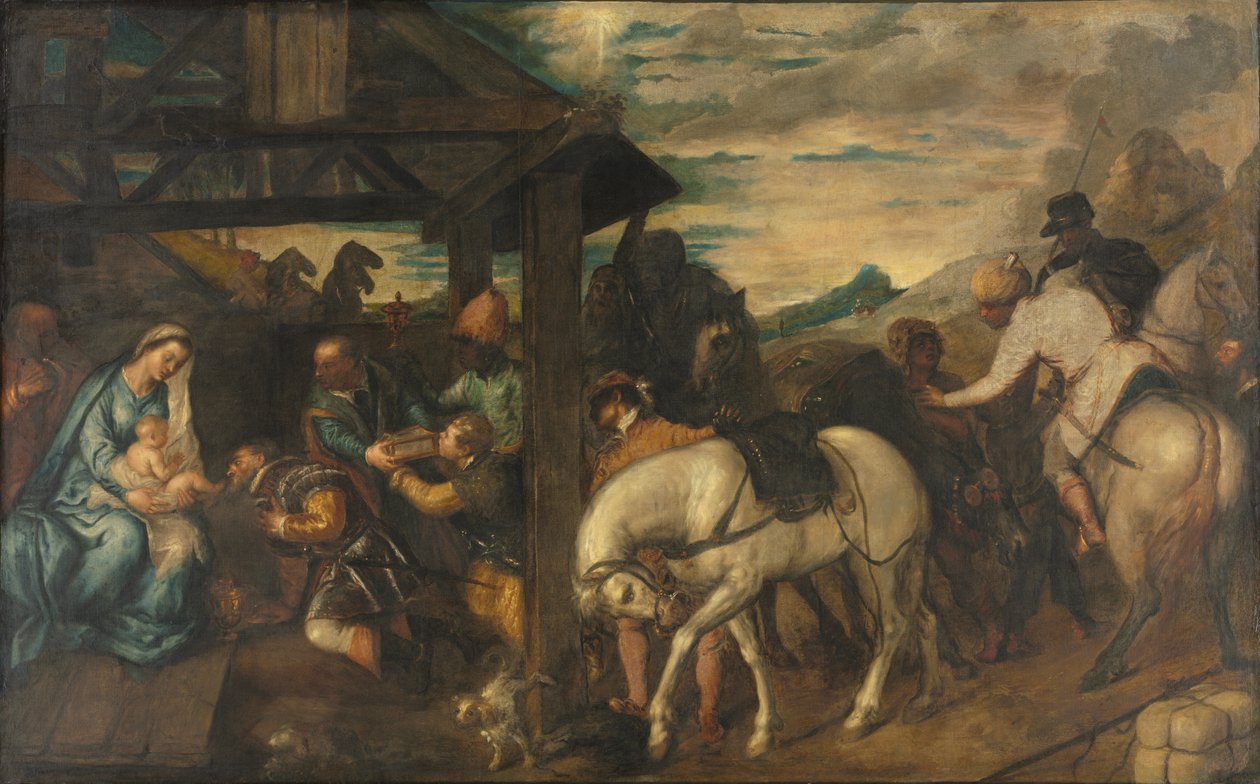 Tillbedjan av Magi av Titian