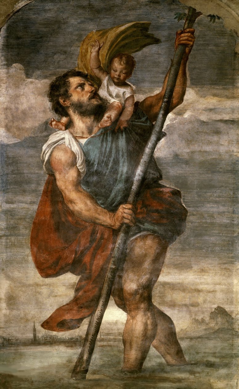 Sankt Christopher, 1523-1524. av Titian