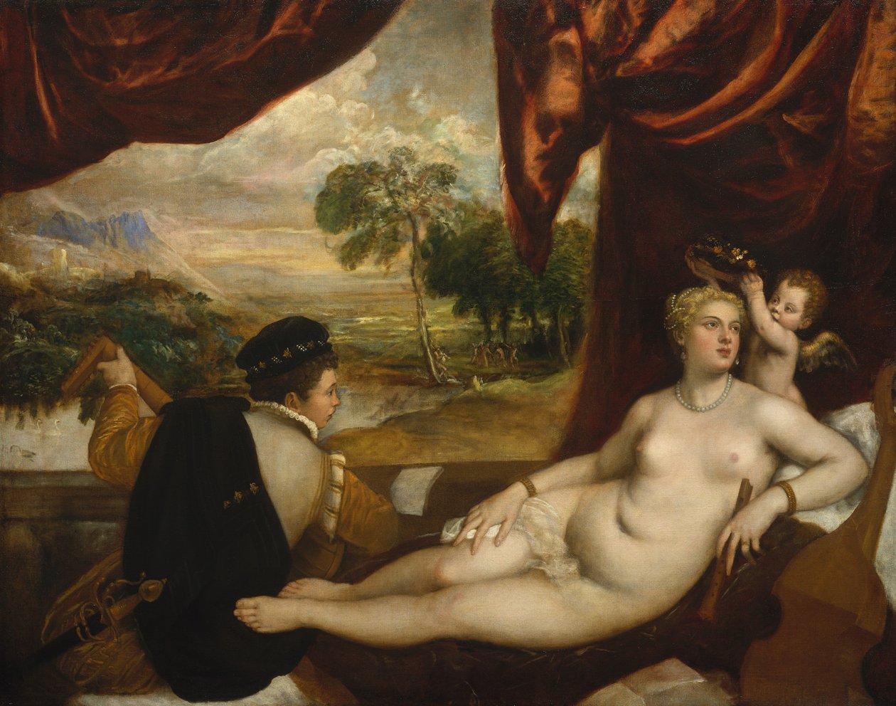 Venus och lutspelaren, ca. 1565-70. av Tiziano Vecelli