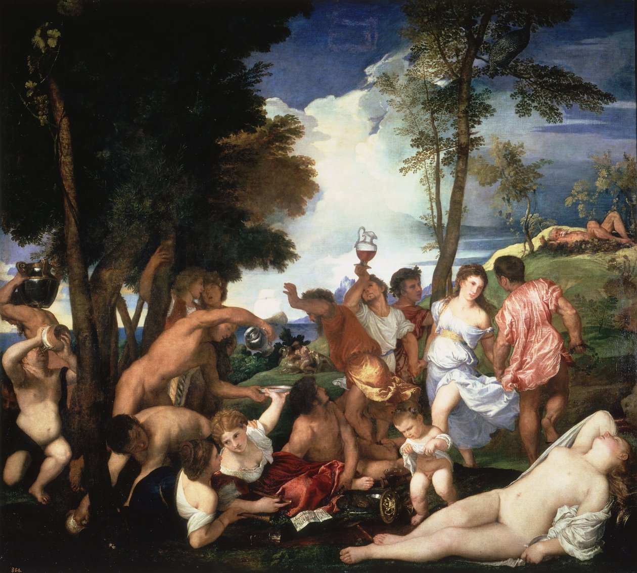 Bacchanal of the Andrians av Tiziano Vecelli