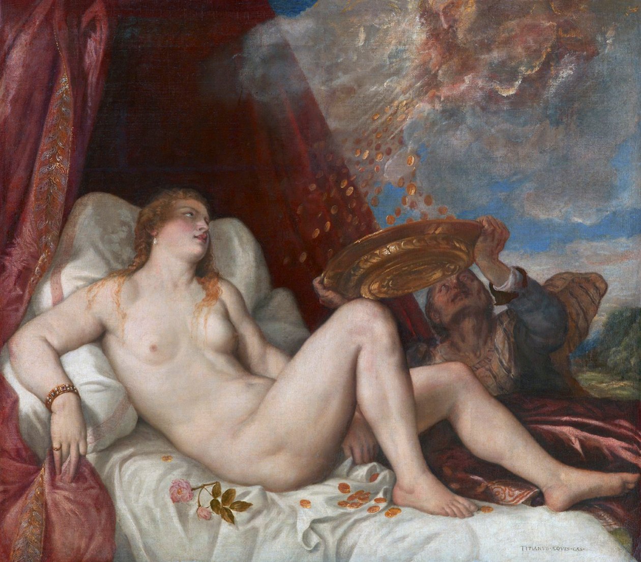 Danaë av Tiziano Vecelli