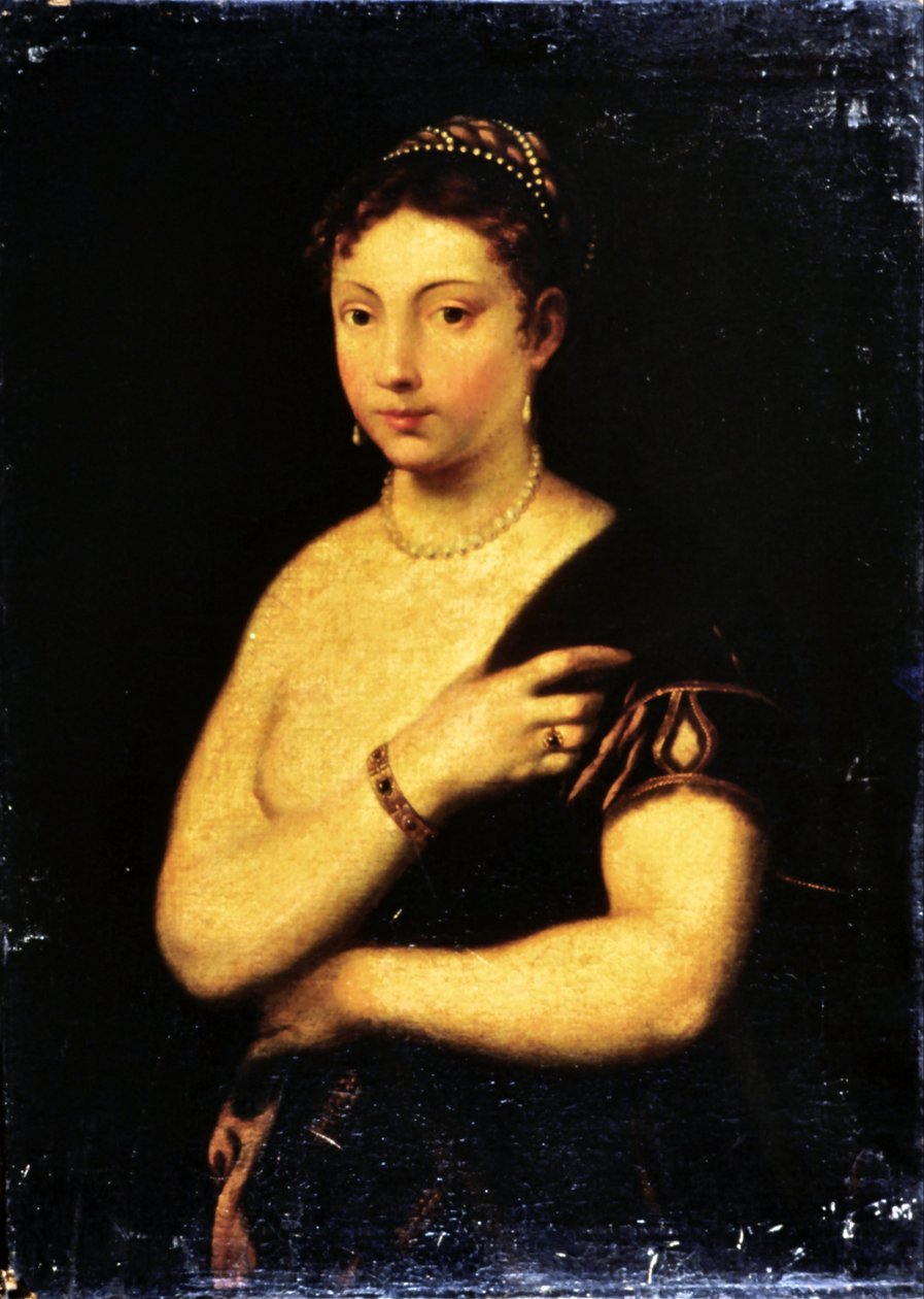 Girl in a Fur Coat av Tiziano Vecelli