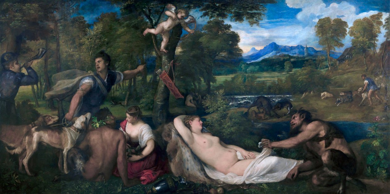 Pardo Venus eller Jupiter och Antiope av Tiziano Vecelli