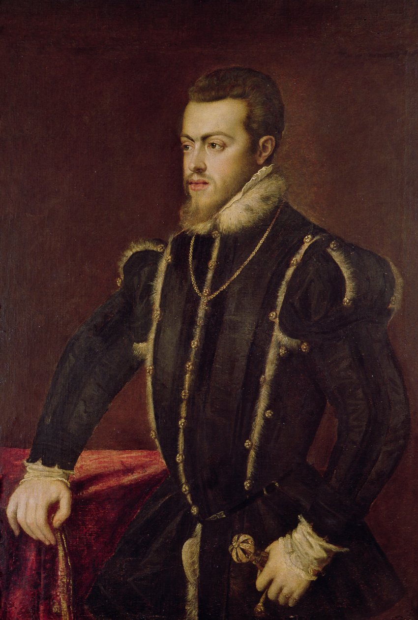 Porträtt av Filip II (1527-98) av Spanien av Tiziano Vecelli