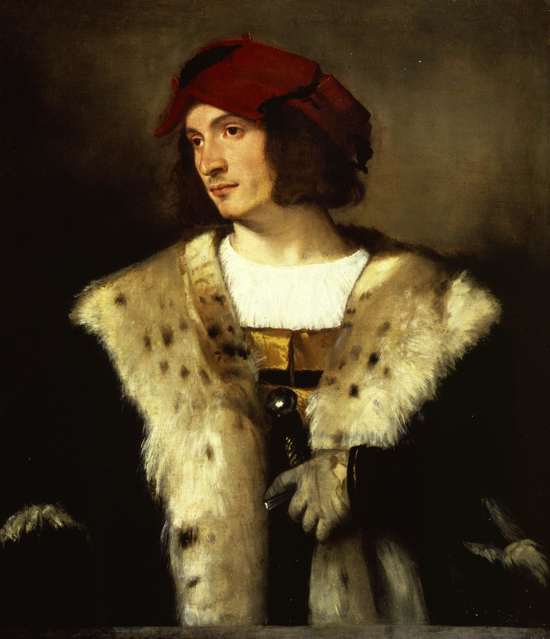 Portrait of a Man in a Red Cap  av Tiziano Vecelli
