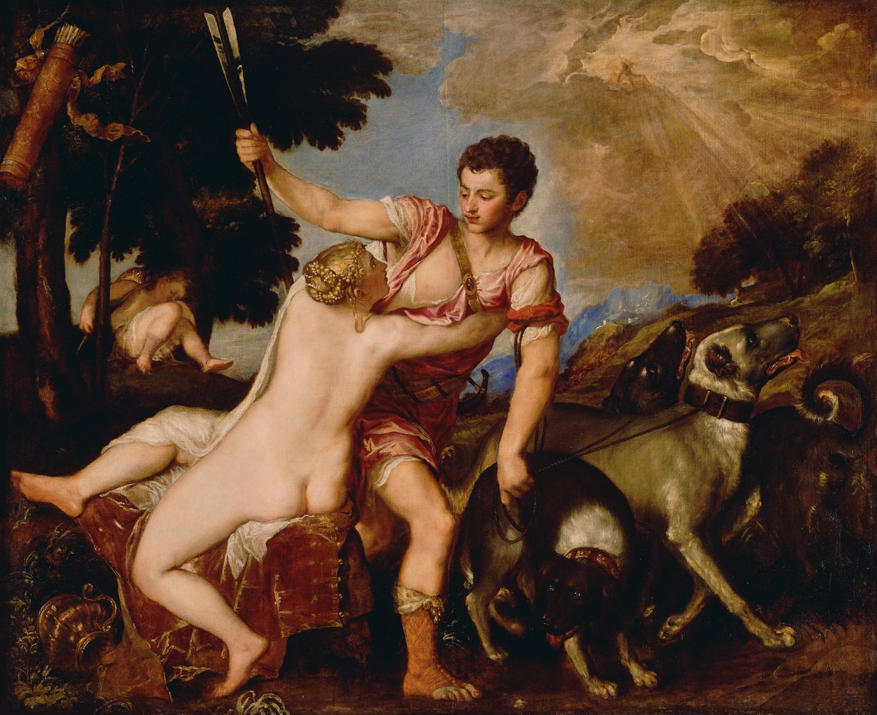 Venus and Adonis av Tiziano Vecelli