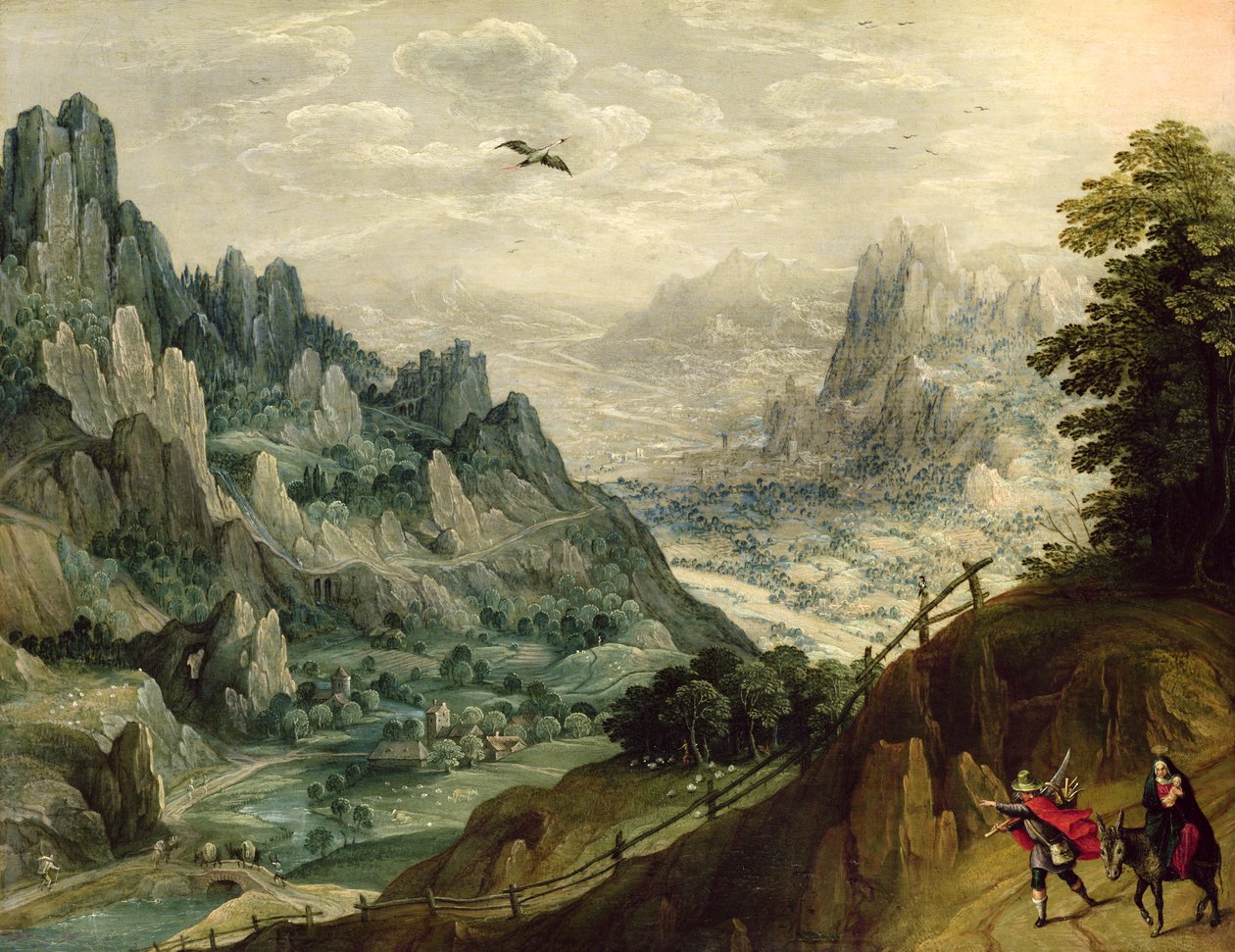 Flygningen till Egypten, ca 1598-1623 av Tobias Verhaecht