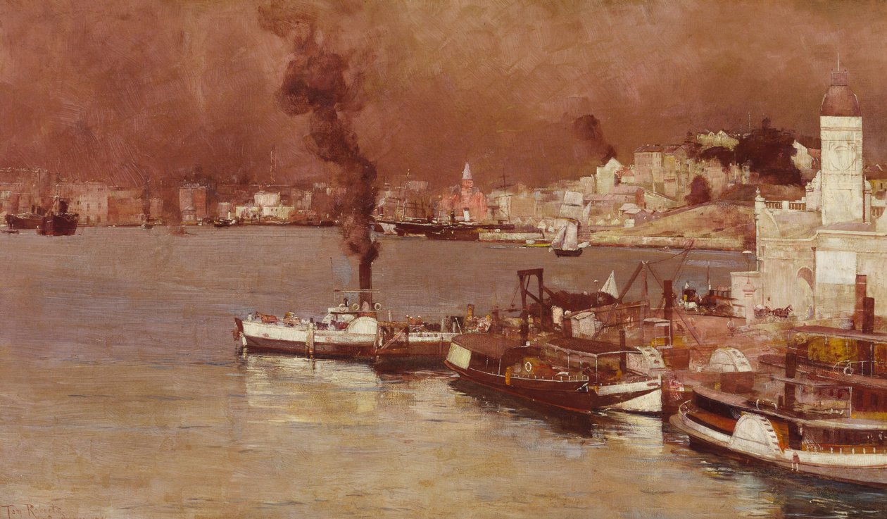 An autumn morning, Milsons Point, Sydney av Tom Roberts