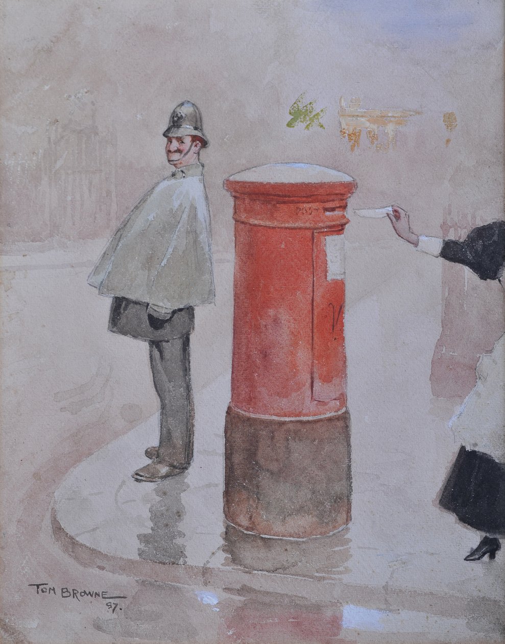 Billet-doux, 1897 (penna & wc på papper) av Tom Browne