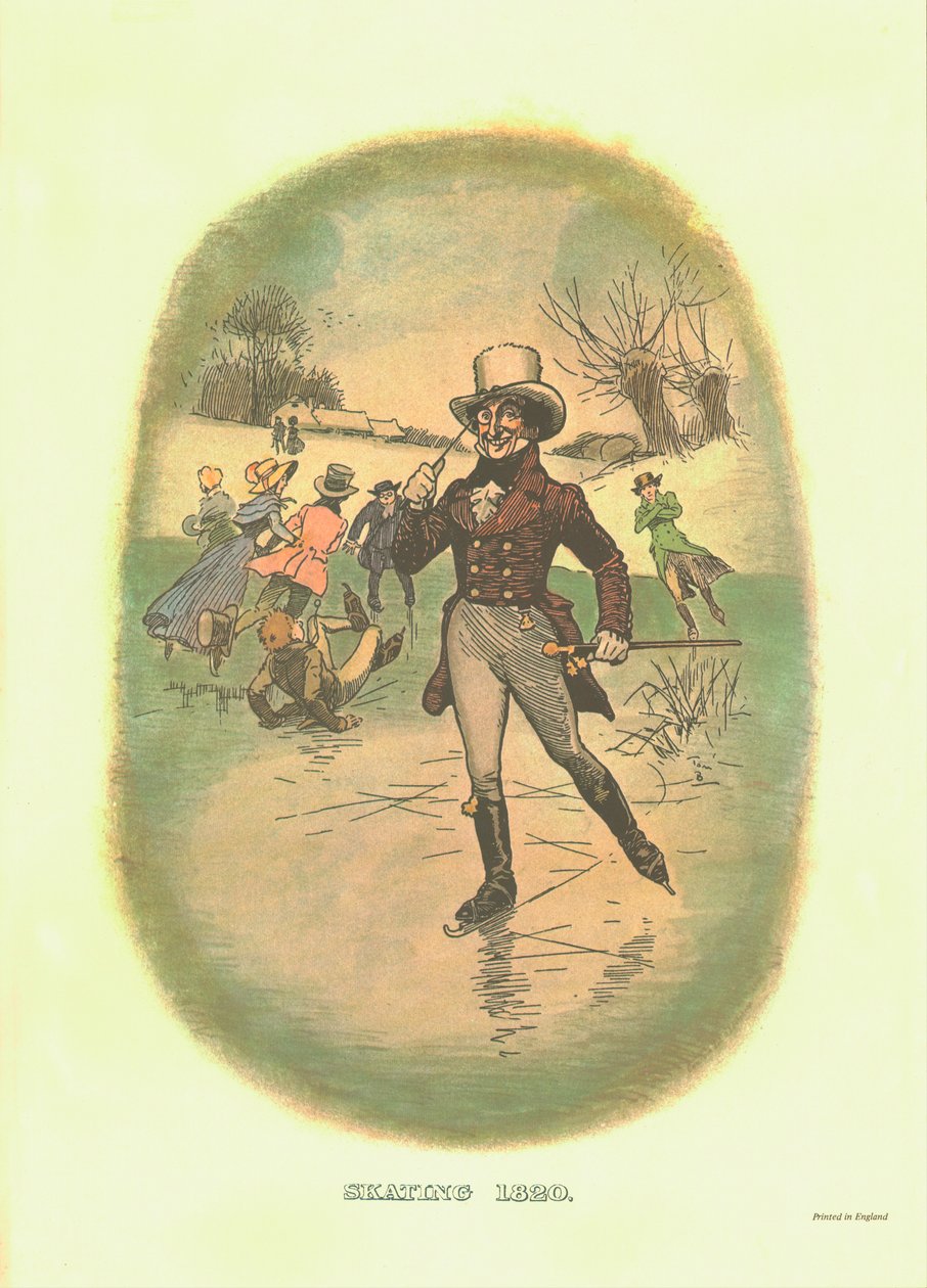 Skridskoåkning, 1820, c1910. av Tom Browne