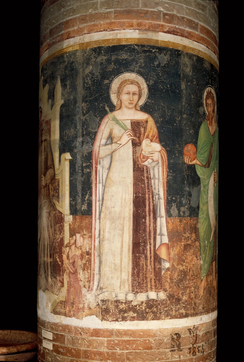 St. Agnes (fresk) av Tomaso da (late 15th century) Modena