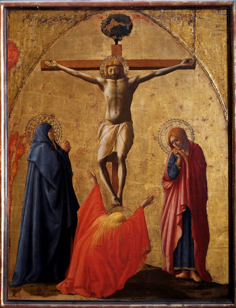 Korsfästelse - tempera på panel av Tommaso Masaccio