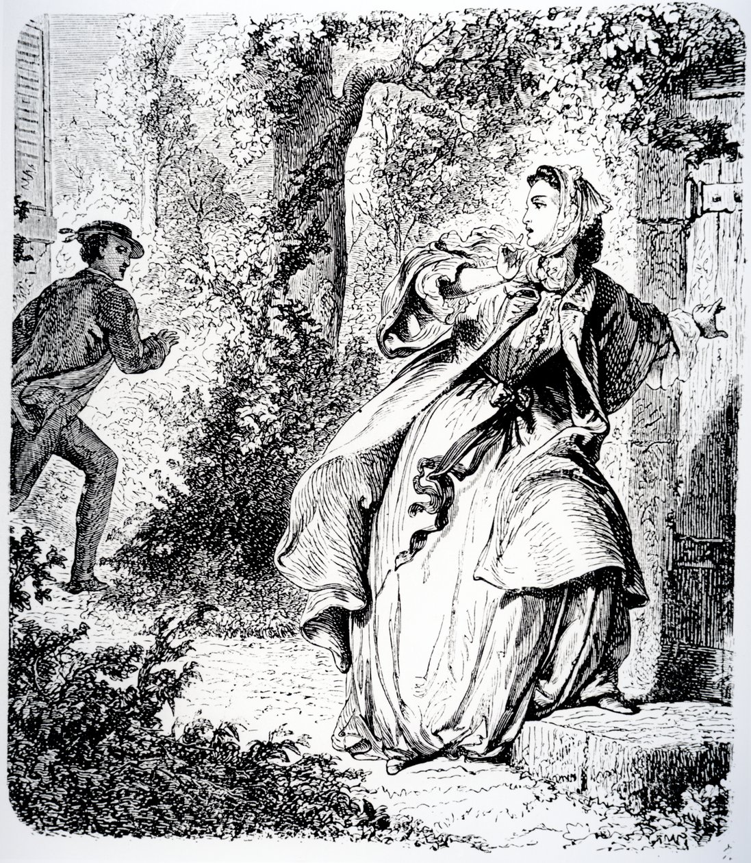 Illustration ur "Little Fadette" av George Sand, 1833 av Tony Johannot