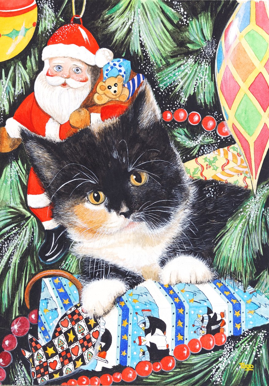 Svart och vit julkattunge av Tony Todd
