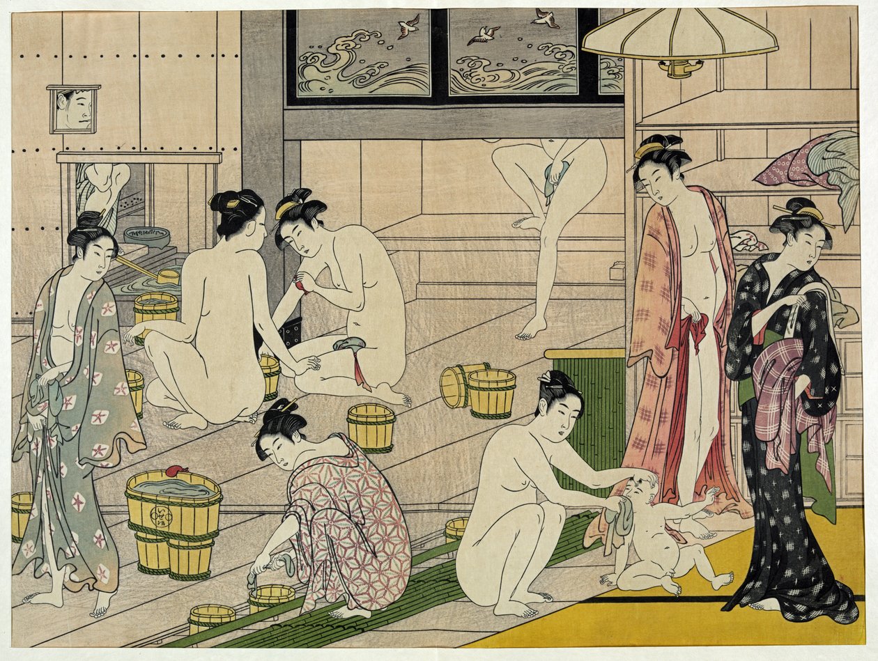 Kiyonaga badhouse kvinnor av Torii Kiyonaga