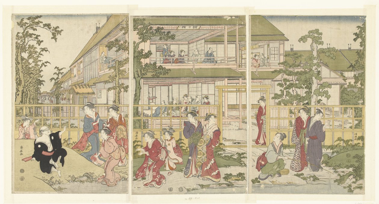 spelar blind man av Torii Kiyonaga