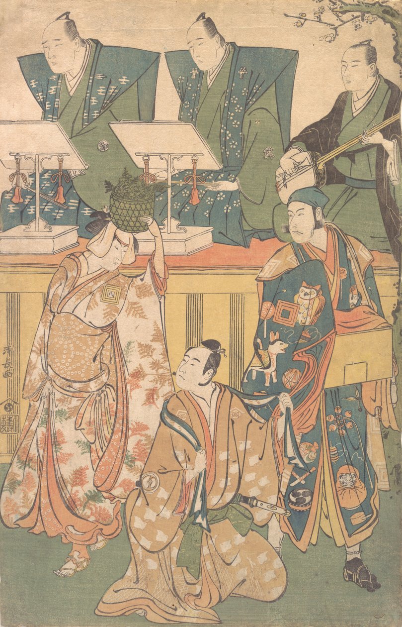 Scen ur ett drama, ca. 1788. av Torii Kiyonaga