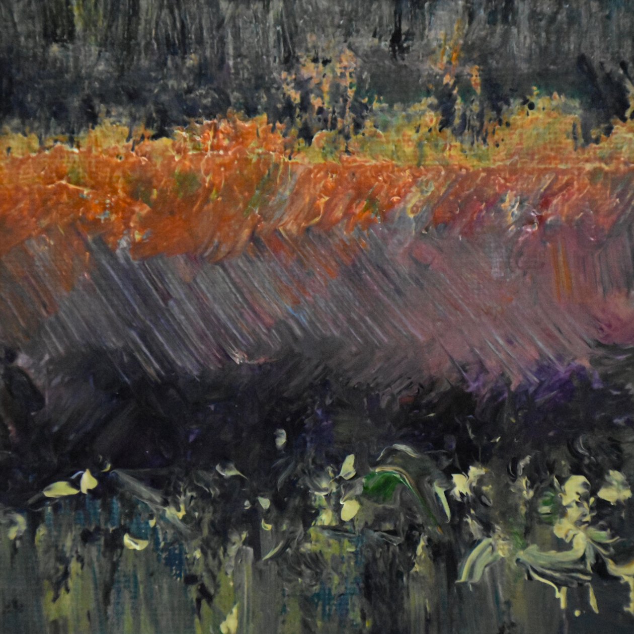 Night Bloom 2, 2019 (olja på duk) av Tracy Lambros