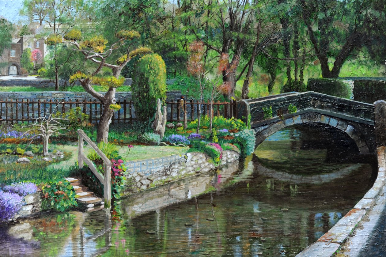 Bridge and Garden, Bakewell, Derbyshire, 2009 av Trevor Neal