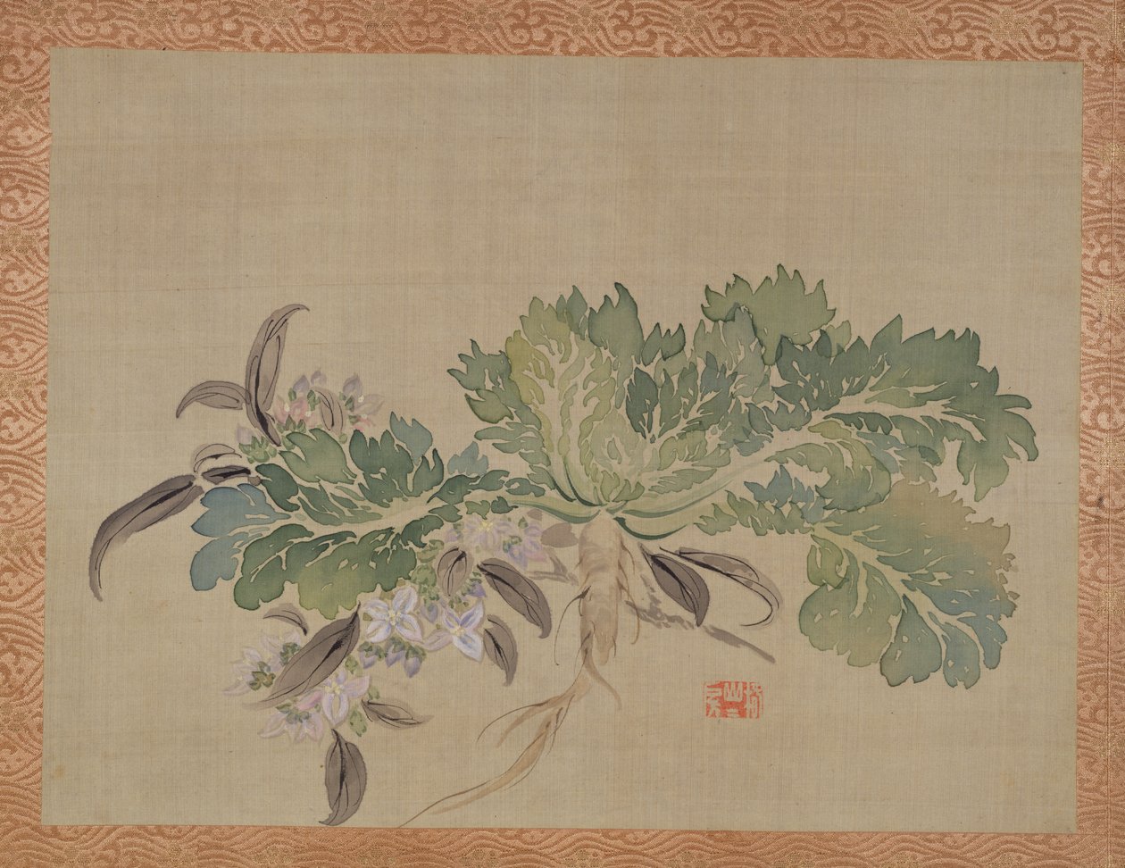 En tuberos, 1851 (akvarell på siden) av Tsubaki Chinzan