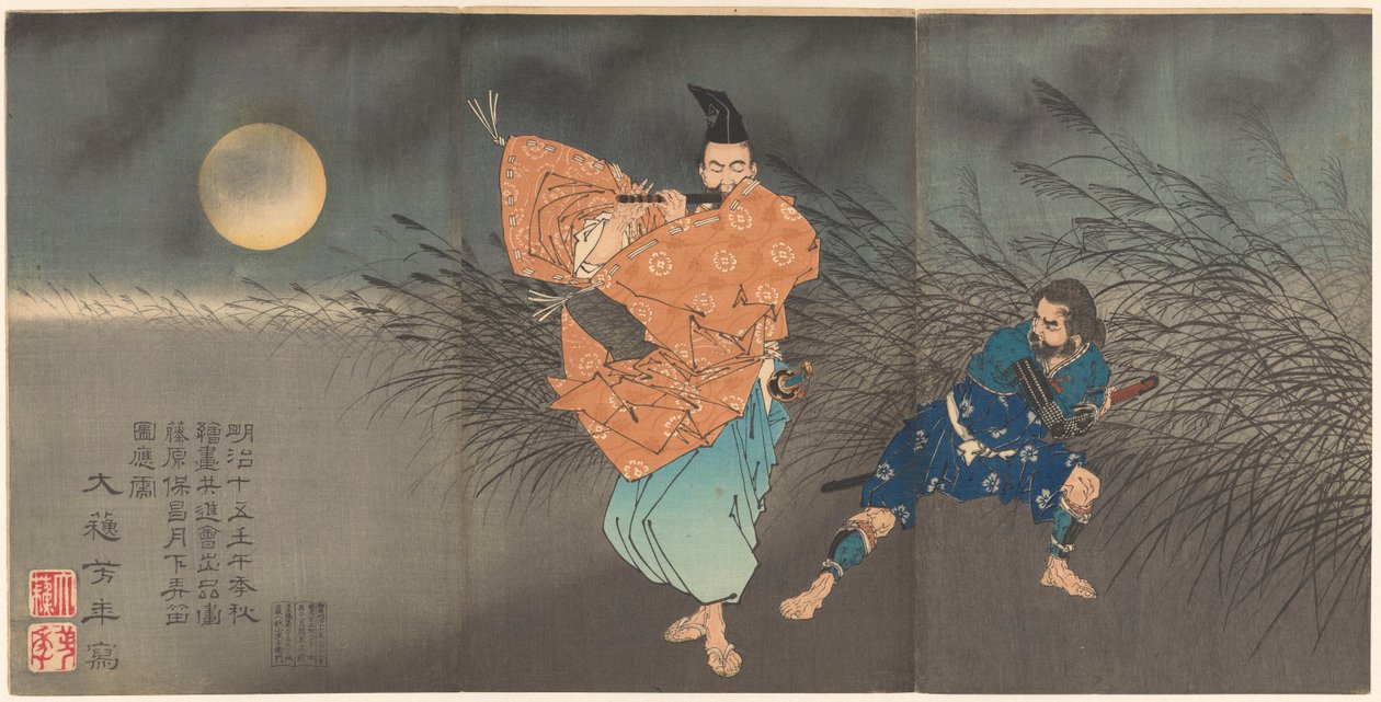 flöjtspelare av Tsukioka Yoshitoshi