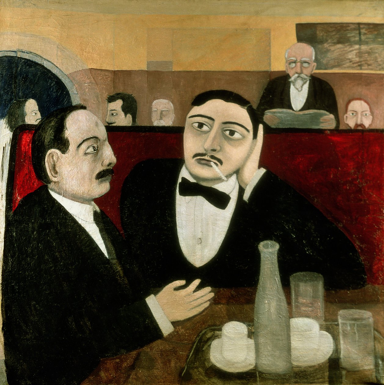 De intellektuella på Café Rotonde, 1916 av Tullio Garbari