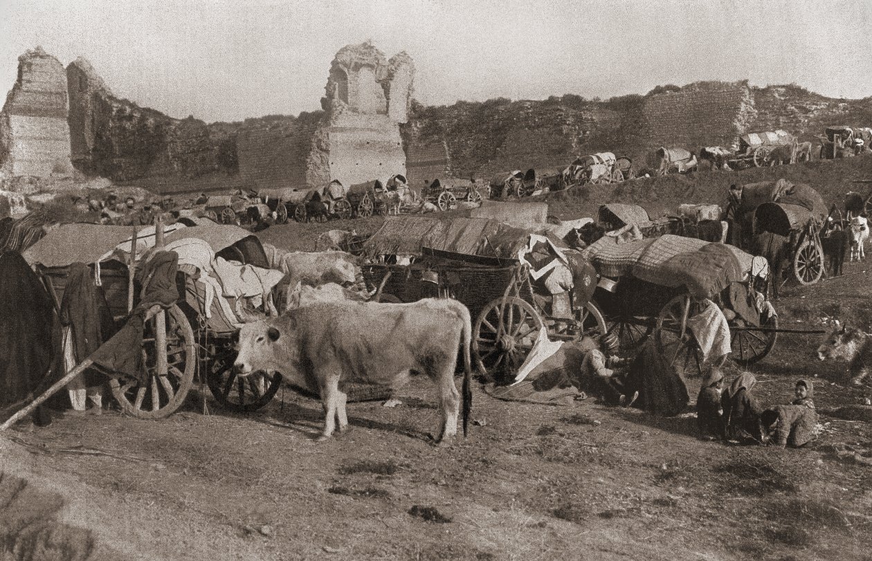 Läger för turkiska flyktingar, 1912 av Turkish Photographer