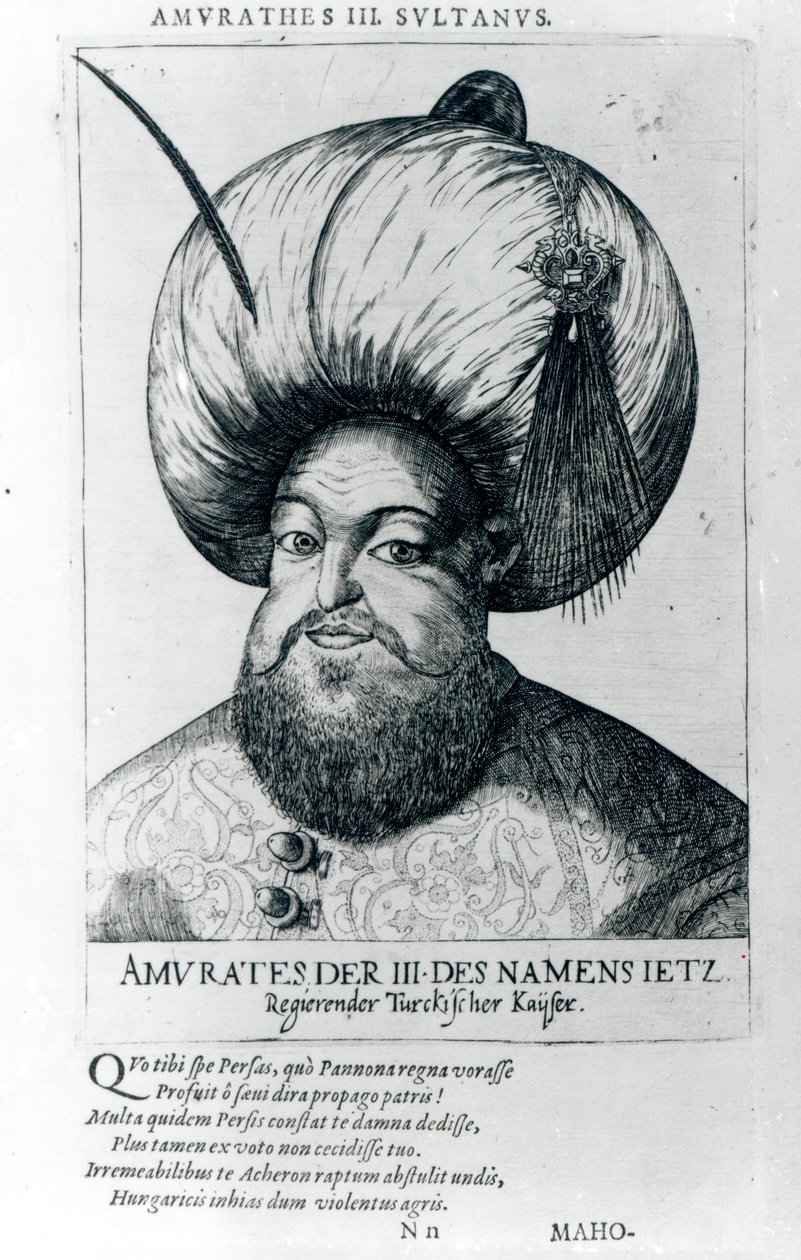 Porträtt av Murad III av Turkish School