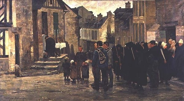 Begravning av en sjöman i Villerville, 1878 av Ulysse Louis Auguste Butin