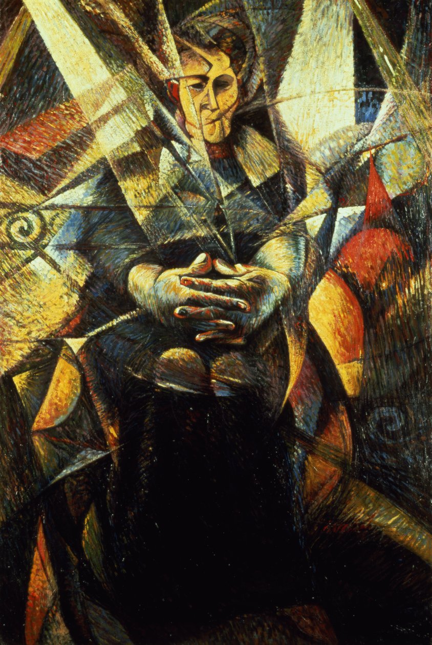 Porträtt av en sittande kvinna av Umberto Boccioni