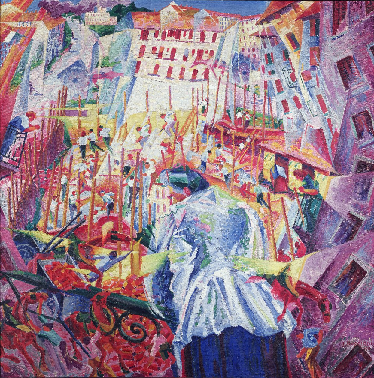 Gatan går in i huset, 1911 av Umberto Boccioni