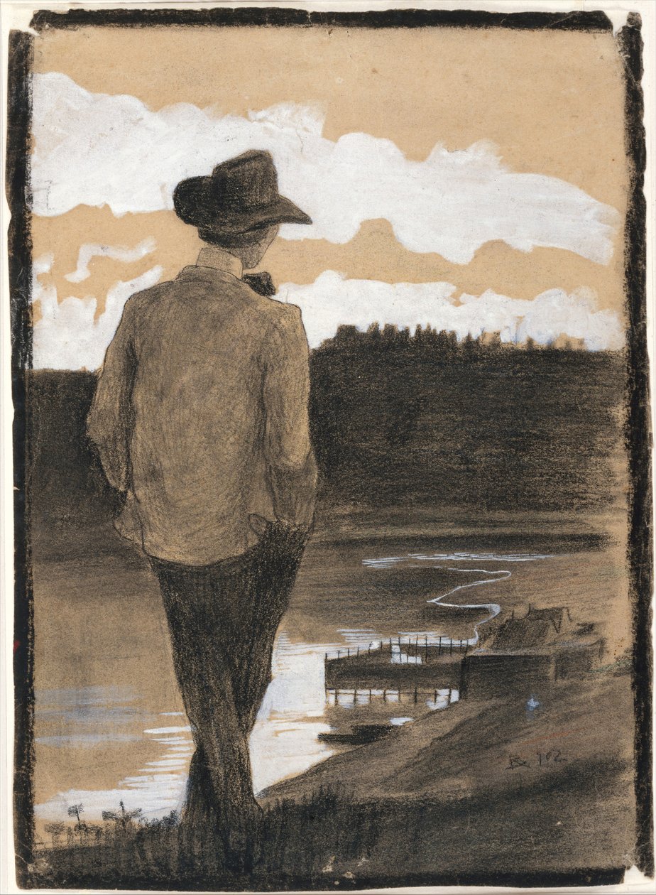 Ung man på en flodstrand, 1902. av Umberto Boccioni