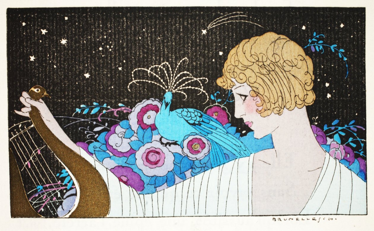 Till Mademoiselle P..de Courcy (stenciltryck) av Umberto Brunelleschi