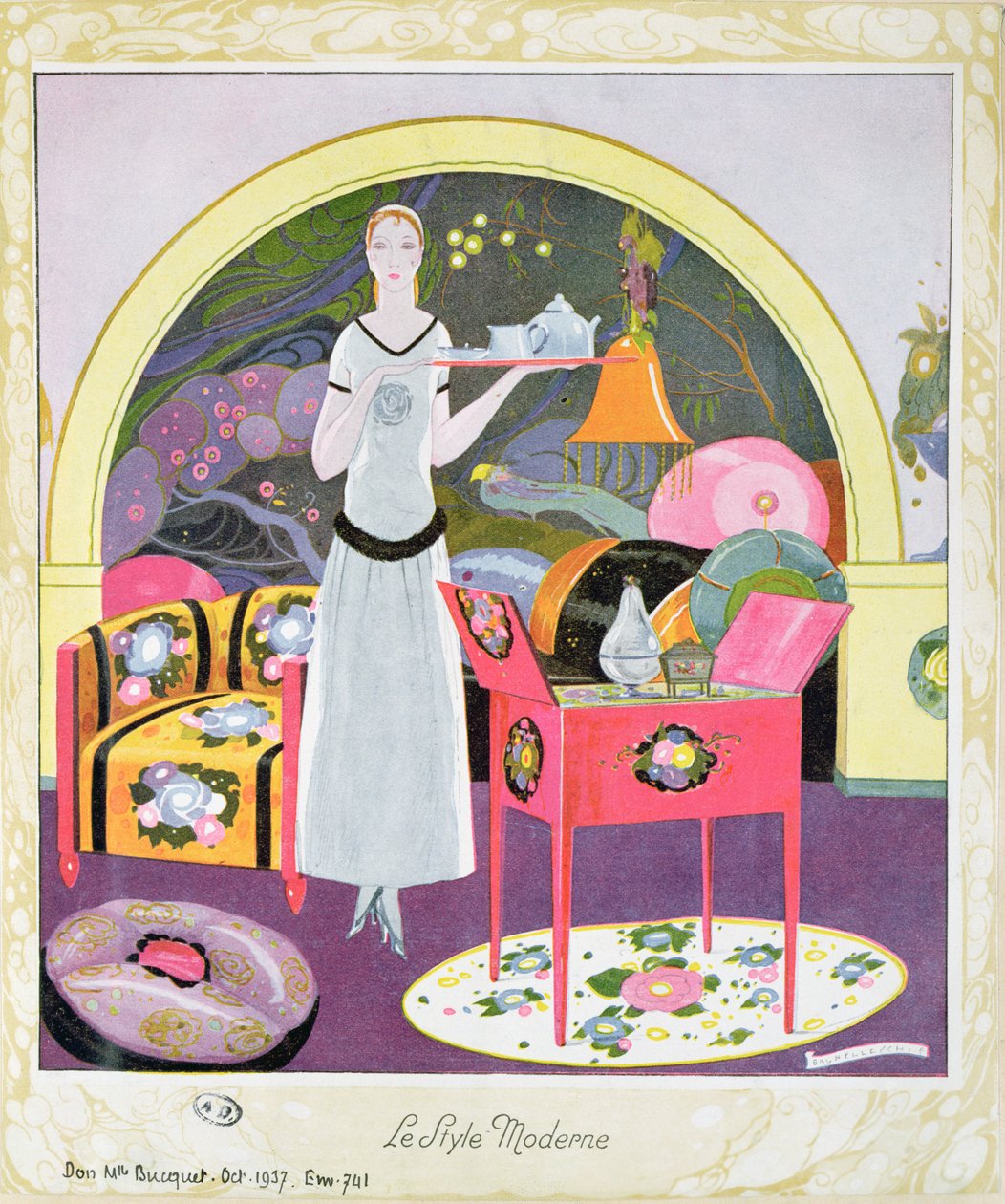 Den moderna stilen, ca. 1925 (färg litho) av Umberto Brunelleschi