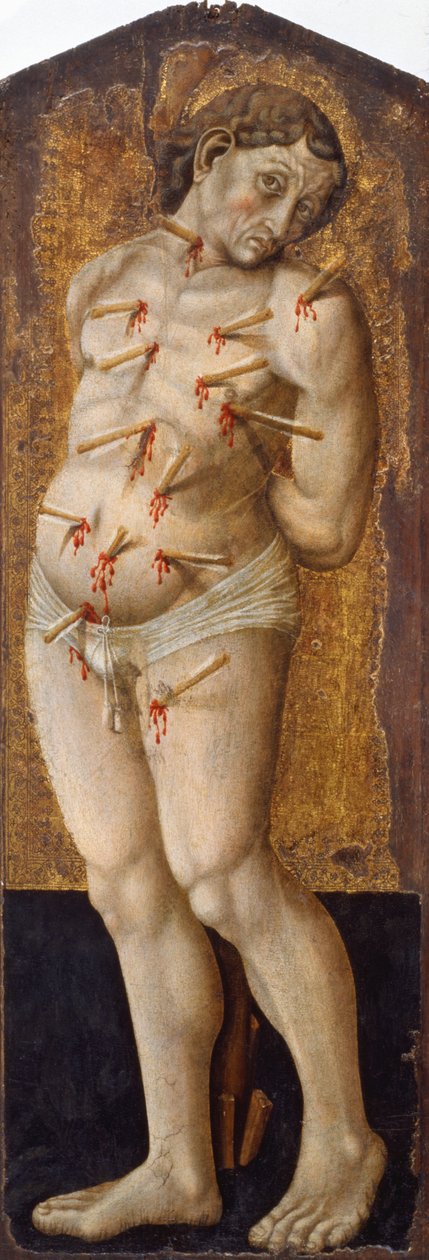 Saint Sebastian (tempera på trä) av Umbrian School