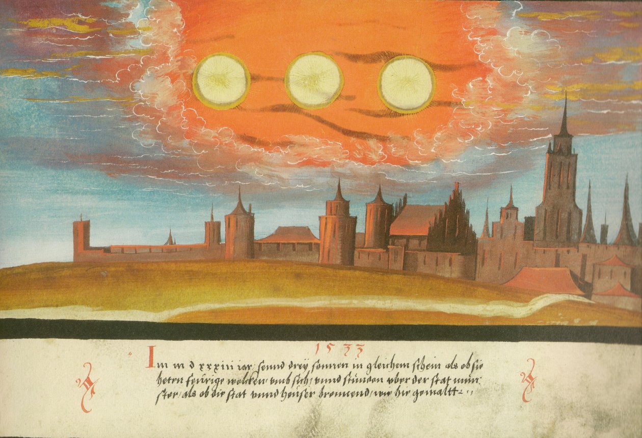 Augsburger Wunderzeichenbuch - Folio 131 Hjälpsolar över Munster av Unbekannt Unbekannt