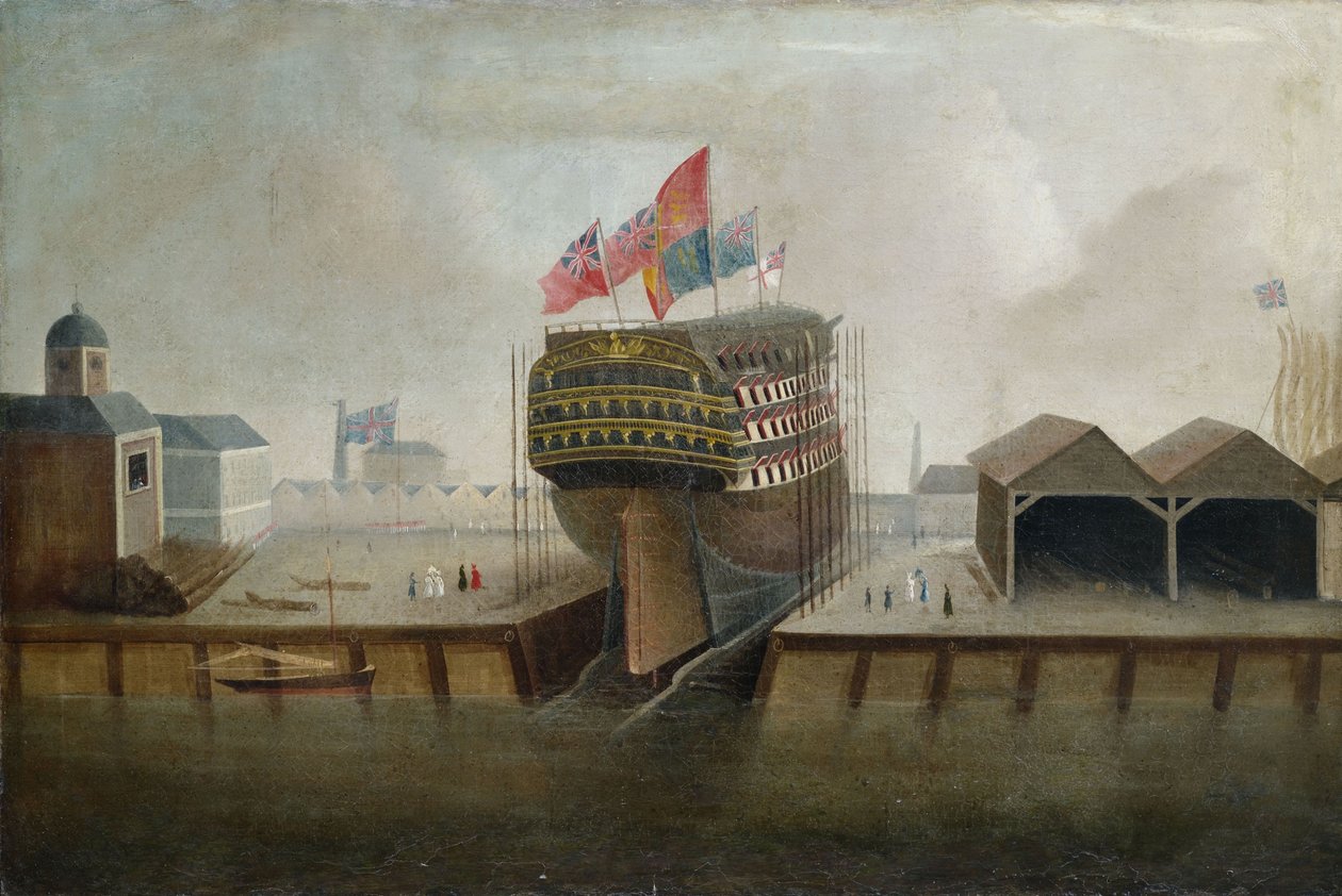 Battleship in the dockyards av Unbekannt Unbekannt