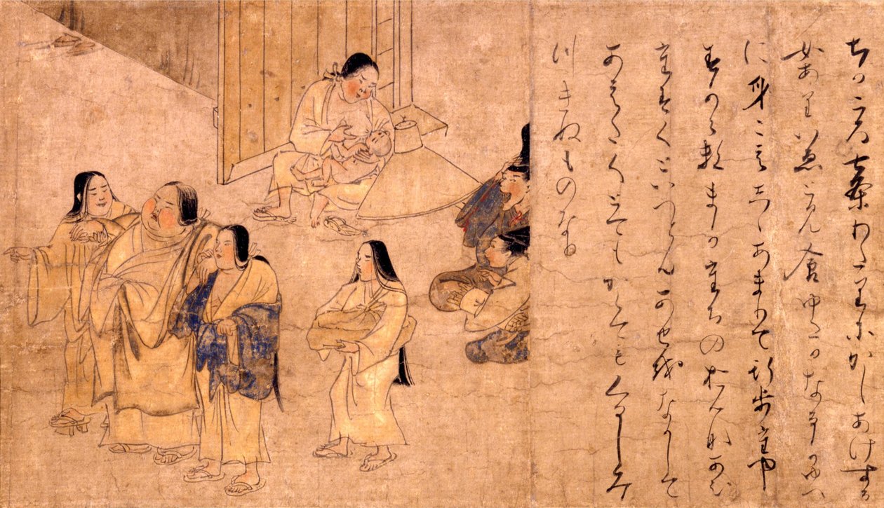 Corpulent kvinna från Yamai no soshi (Scroll of Diseases and Deformities), av Unbekannt Unbekannt
