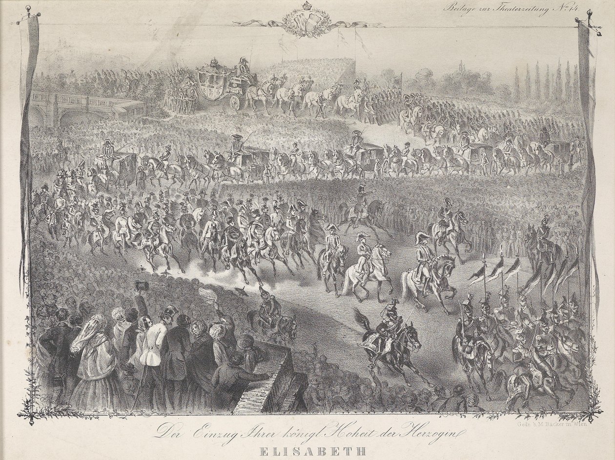 Einzug Ihrer Königlichen Hoheit der Herzogin Elisabeth in Bayern in Wien 1854 av Unbekannt Unbekannt