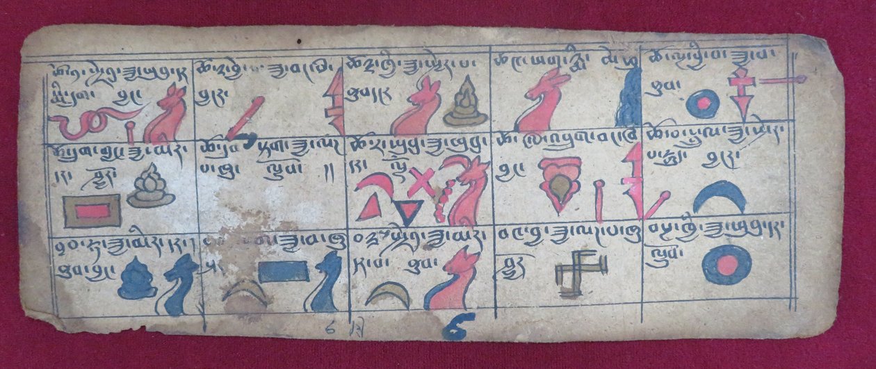 Ersu astrological almanac for half of the 6th month, with Ersu Shaba pictographs and explanations in Tibetan av Unbekannt Unbekannt