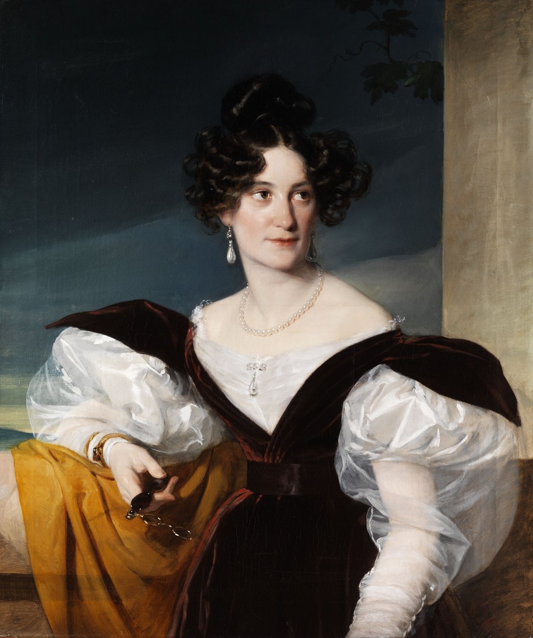 Portrait einer Dame mit Lorgnon av Unbekannt Unbekannt