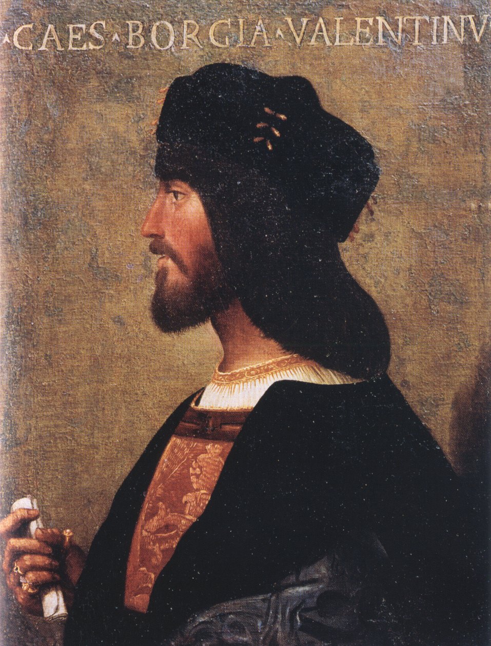 Portrait of Cesare Borgia (1475-1507) av Unbekannt Unbekannt