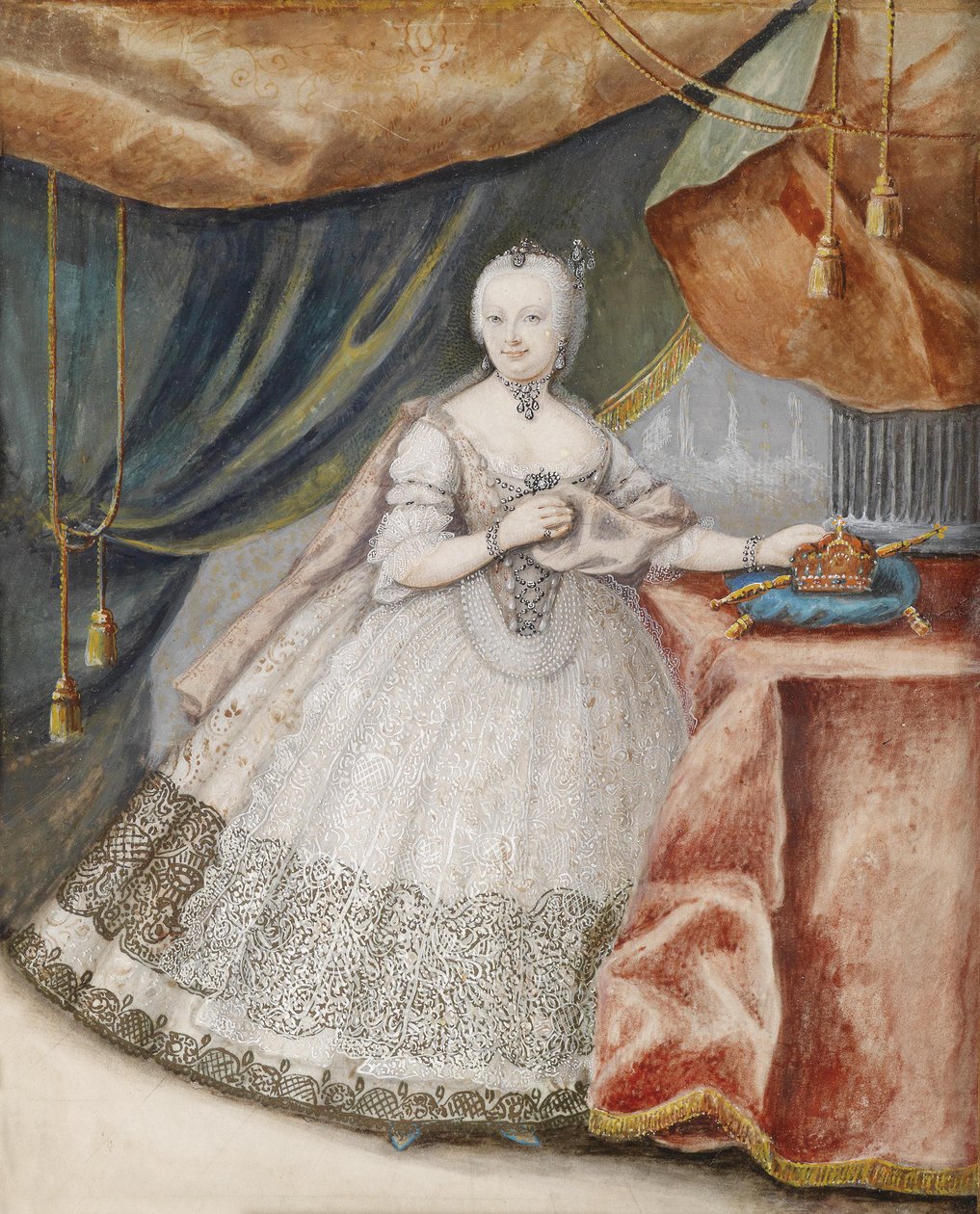 Portrait of Maria Theresia (1717-1780) av Unbekannt Unbekannt