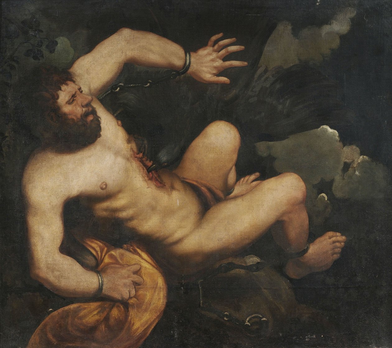 Prometheus, an den Felsen gekettet mit dem Adler Ethon. av Unbekannt Unbekannt