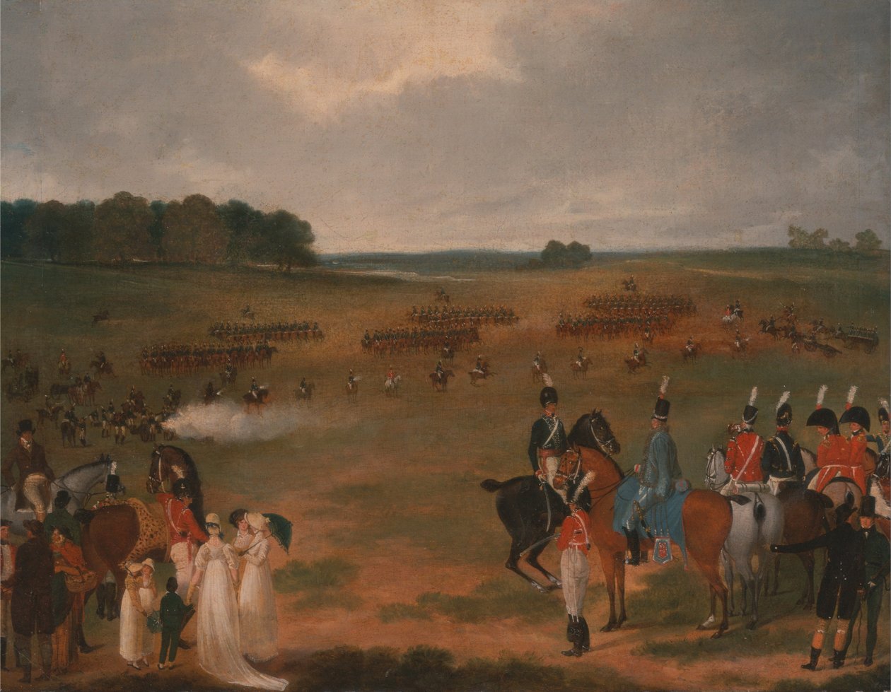 En översyn av London Volunteer Cavalry and Flying Artillery i Hyde Park 1804 av Unbekannt Unbekannt